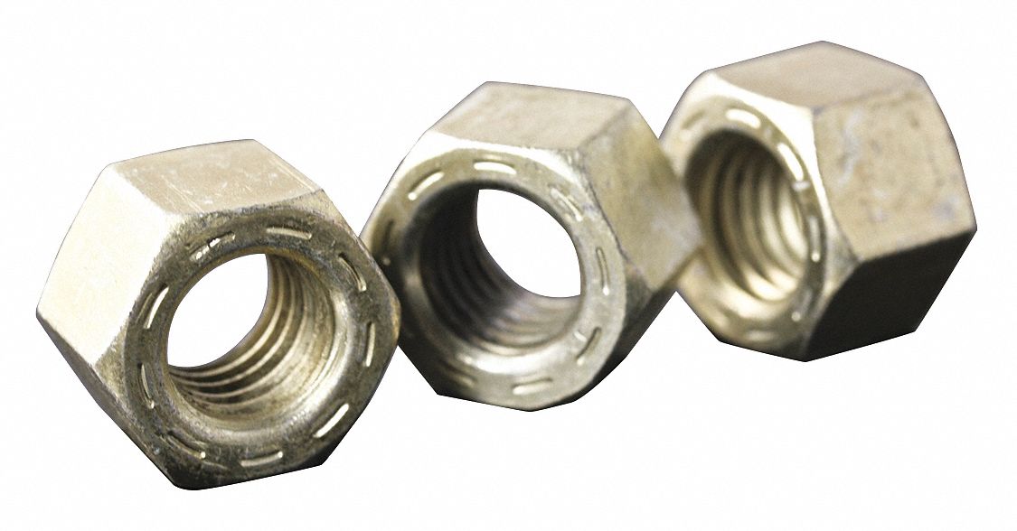 L9 Hex Nut, Hex Nut, Steel, Grade 9, Zinc Yellow CR+3, 3/8"24 Dia./Thread Size, Right Hand