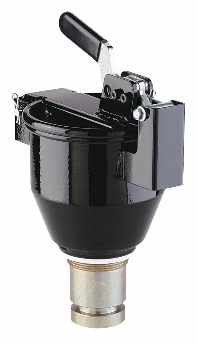 PIG Drum Funnel, Spout OD 1 in, Spout Length 10 25/32 in, Color Black