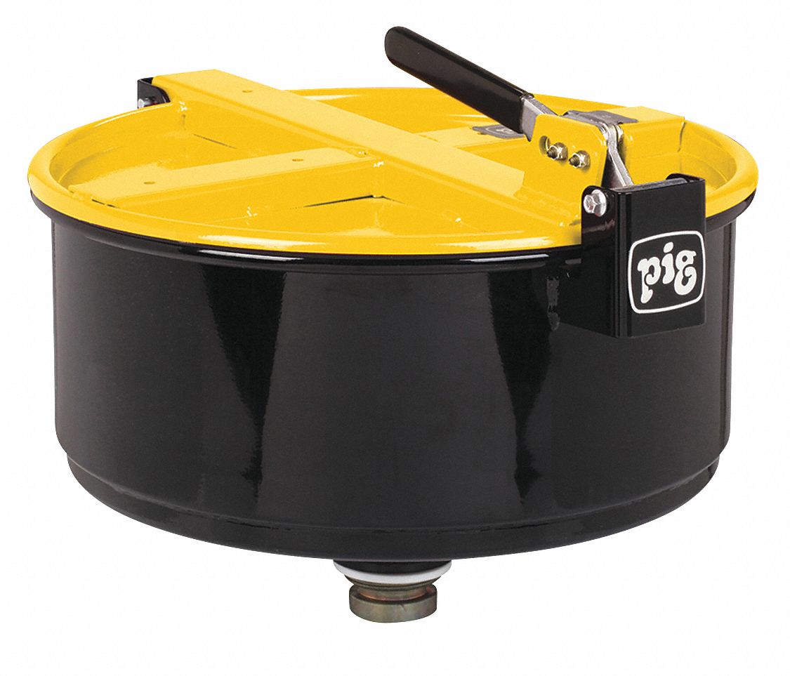 PIG Drum Funnel, Overall Capacity 5.5 gal, Spout OD 1 in, Spout Length