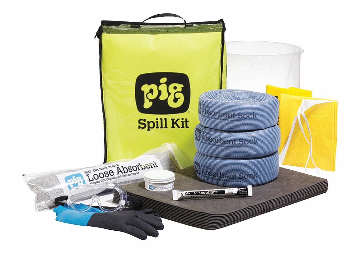 PIG Spill Kit/Station, Container Type Portable Bag, Fluid Compatibility