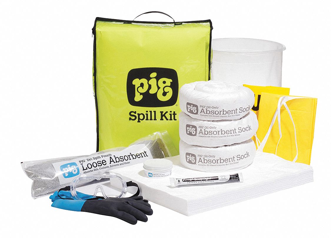 PIG Spill Kit/Station, Container Type Portable Bag, Fluid Compatibility
