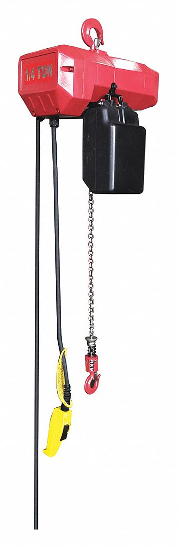 DAYTON H4 Electric Chain Hoist, 500 lb Load Capacity, 115/230V, 10 ft