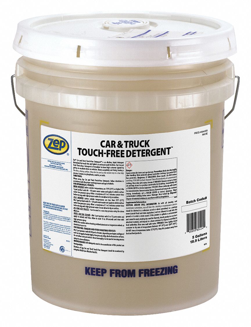 ZEP Car/Truck Wash Detergent Pail, Clear, Liquid, Liquid, 5 gal