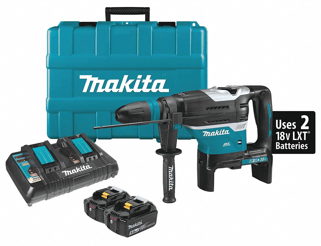 MAKITA Cordless Rotary Hammer Kit, 36.0 V Voltage, 0 to 1450/0 to 2900