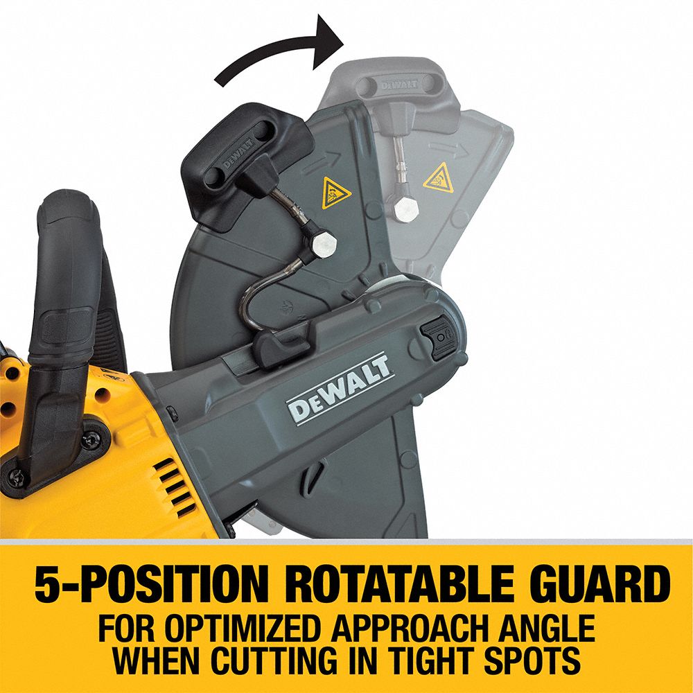 DEWALT Concrete, Masonry, Wet/Dry, Concrete Saw, 9 in Blade Dia., 7/8 in Arbor Size 453U31