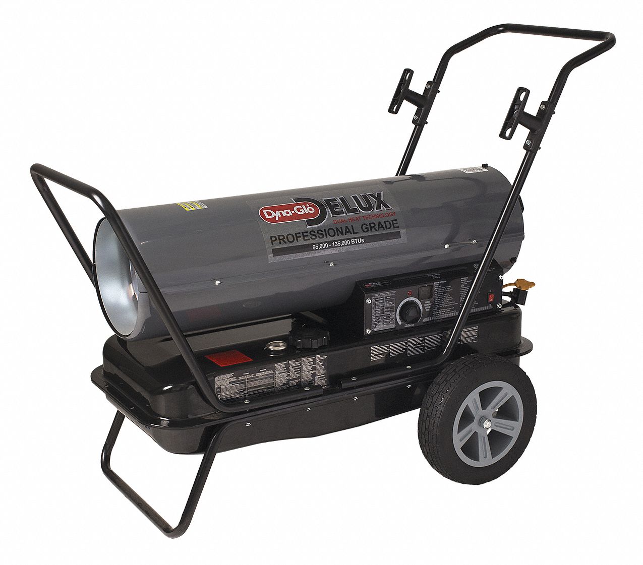 DYNAGLO DirectFired Portable Oil & Kerosene Torpedo Heaters, Wheeled Mounted, 135,000 BtuH