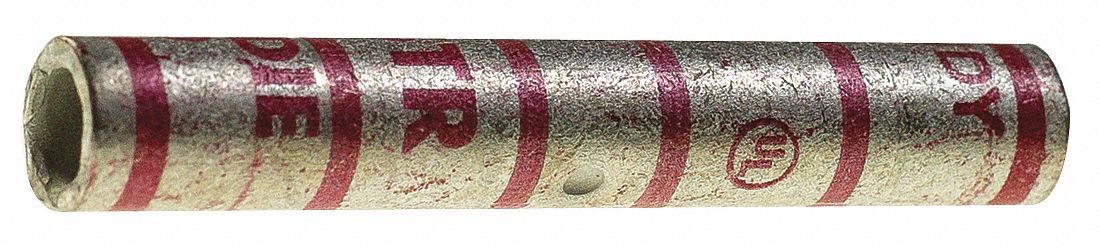 BURNDY LongBarrel Splice, 8 AWG Wire Gauge, Red Color