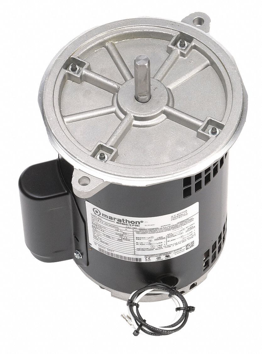 MARATHON MOTORS, CapacitorStart, 1/3 HP, Oil Burner Motor 454X87