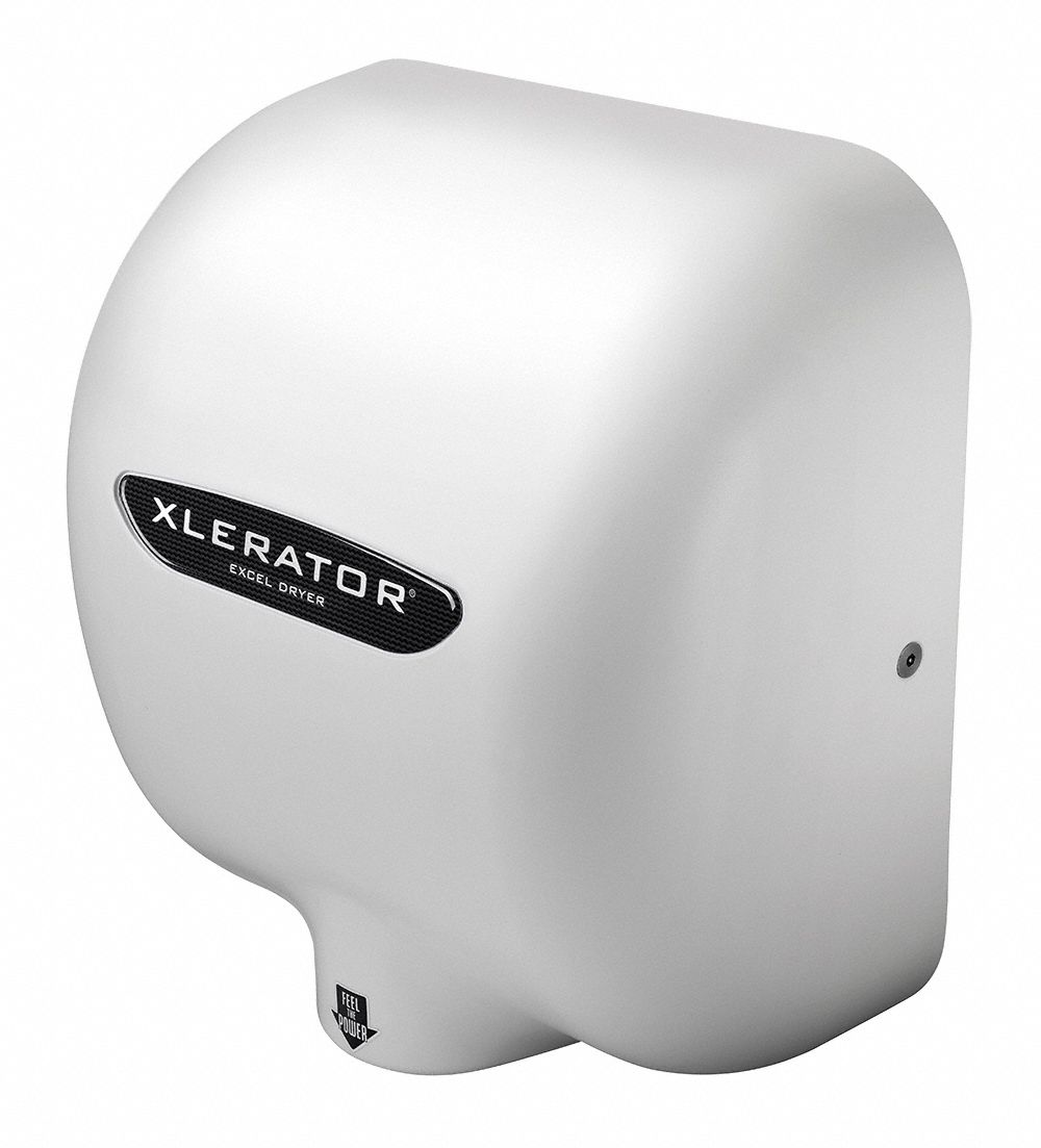 XLERATOR Hand Dryer Integral, BMC, Auto, White, 8 sec Dry Time, 5.6/6.