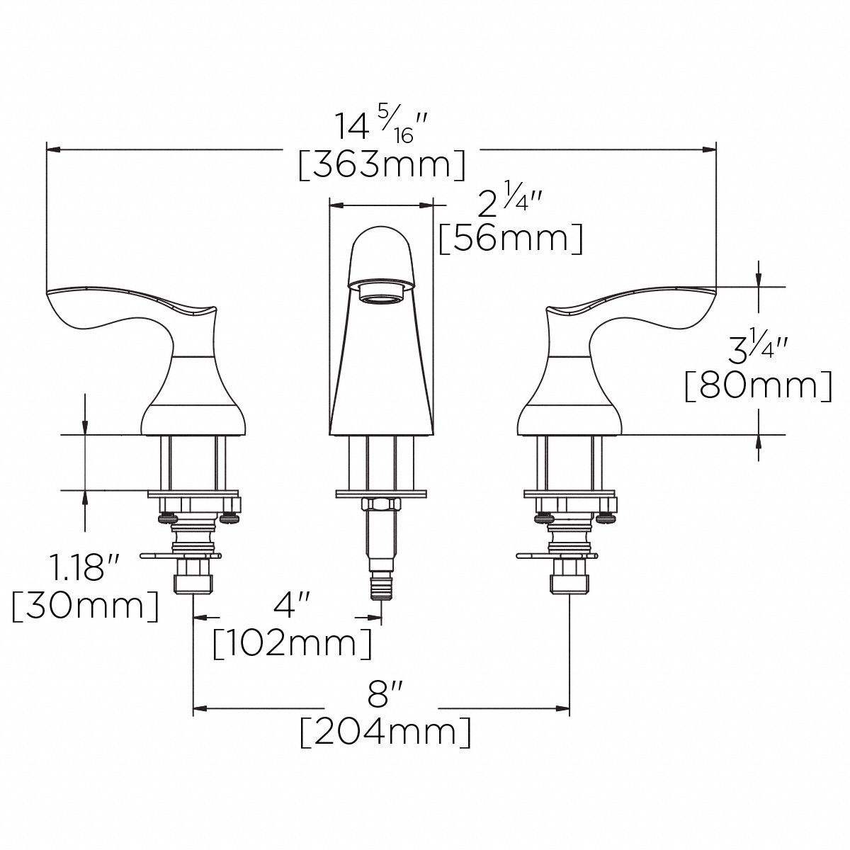 SPEAKMAN Chrome, Mid Arc, Bathroom Sink Faucet, Manual Faucet