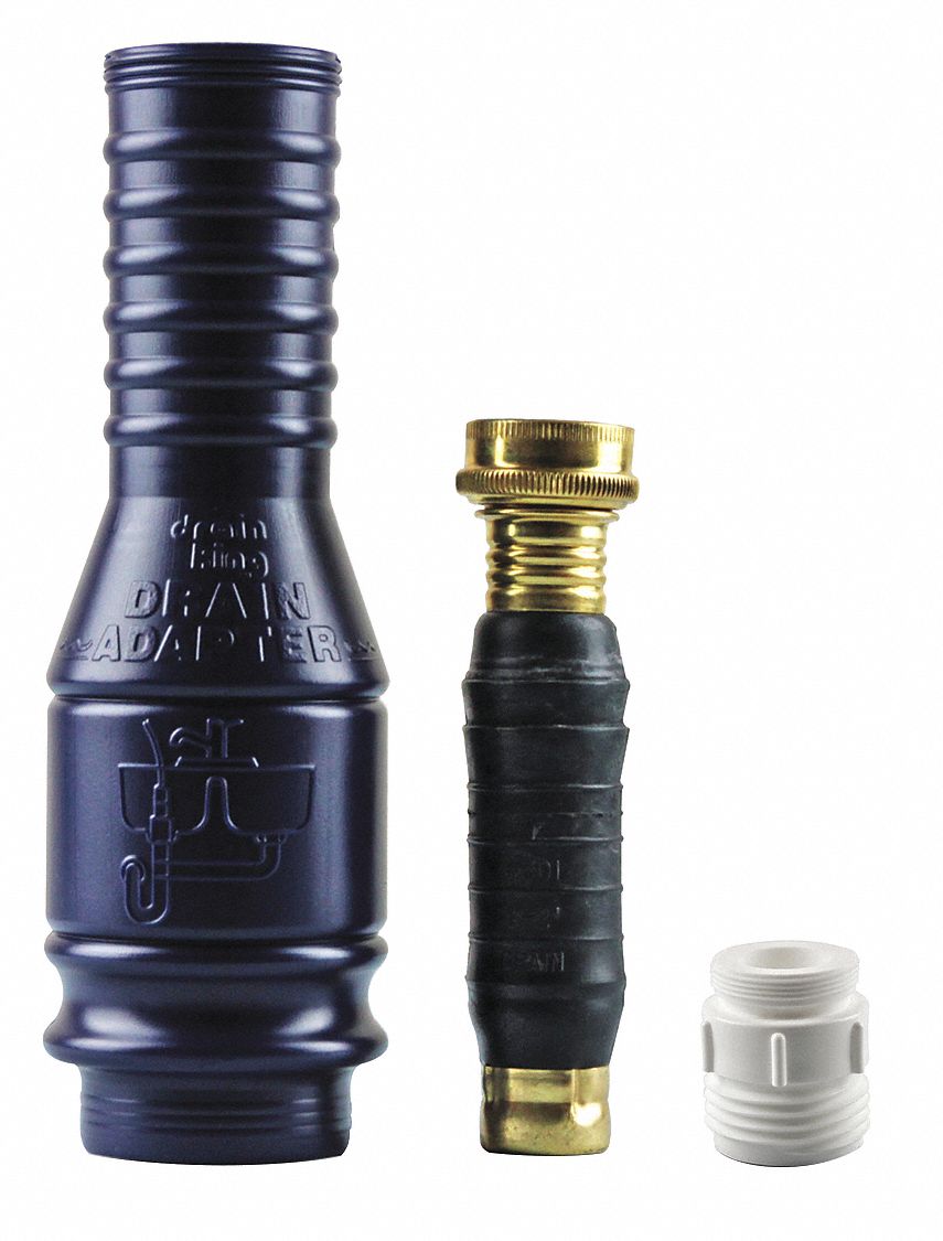 DRAIN KING Drain Adapter, For Use With Garden Hose 455F22VIP1 Grainger