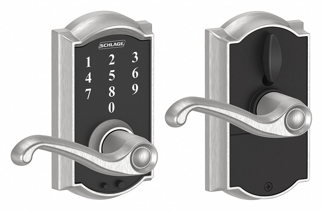 SCHLAGE RESIDENTIAL Electronic Lock, 23/8 in to 23/4 in Backset