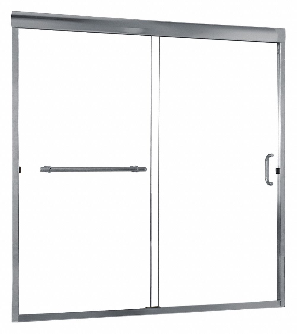 Frameless, Foremost, Tub Door 458L87MRST6060CLSV Grainger