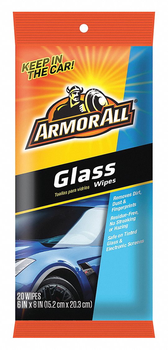 ARMOR ALL Auto Glass Cleaner, Wipe On, 22 oz., White 458R7218275
