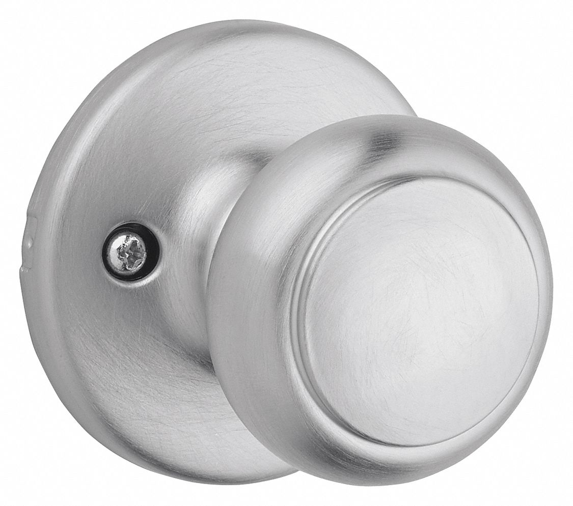 KWIKSET Knob Lockset Not Graded, Cove, Satin Chrome, Not Keyed, ANSI/BHMA 459T1894880574