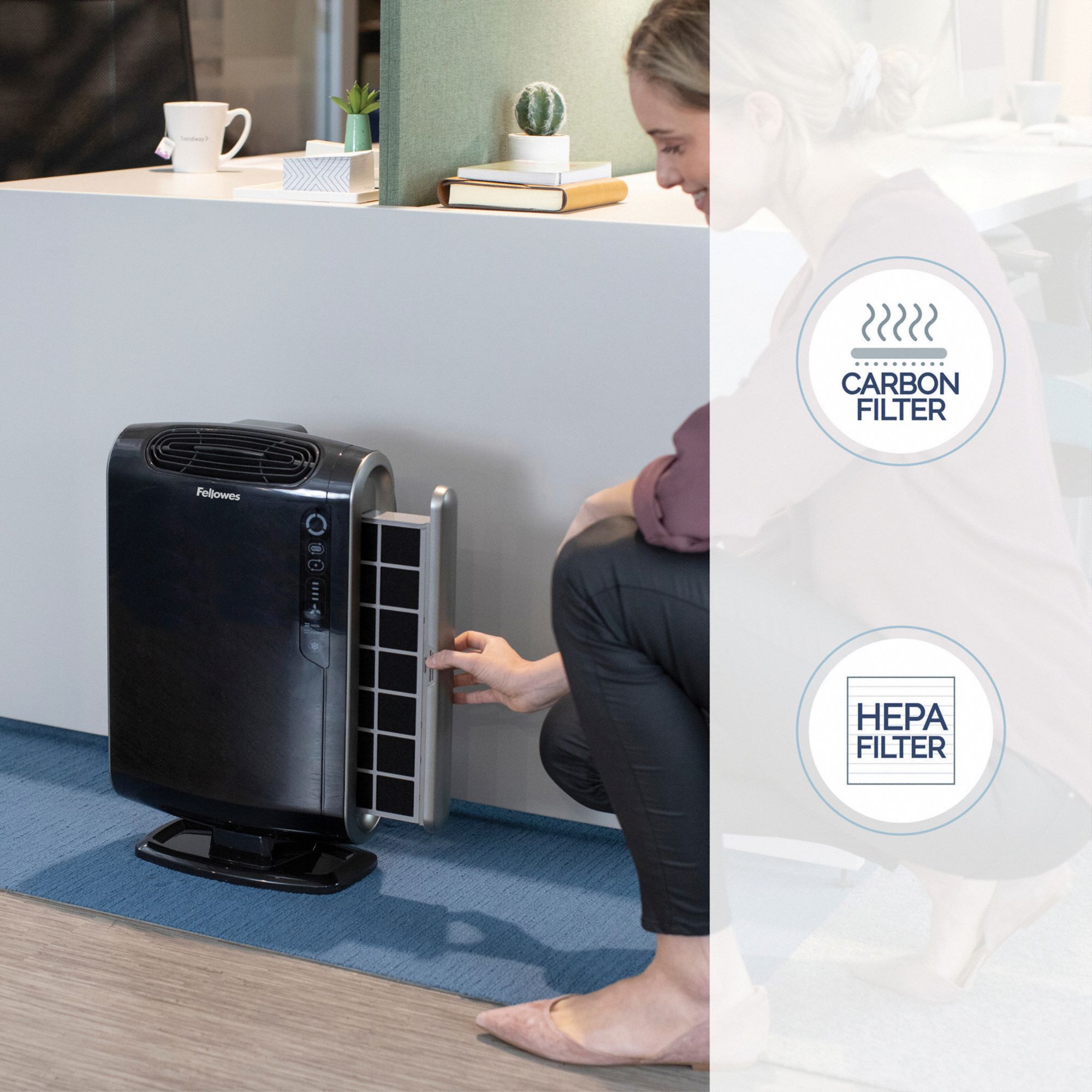 FELLOWES Portable Air Cleaner Touch Screen, Greater than 60 dB, Room
