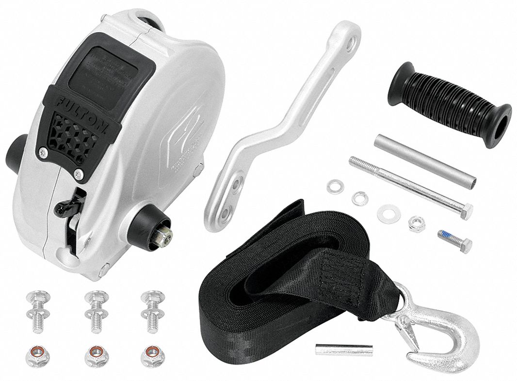 FULTON Boat Trailer Winch, 20 ftL x 2 inW, 1,600 lb Load Limit