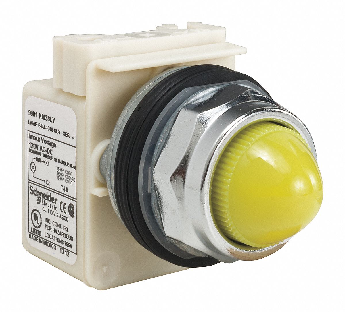 30 mm Size, Full Volt, Pilot Light Complete 45C4849001KP38LYY9