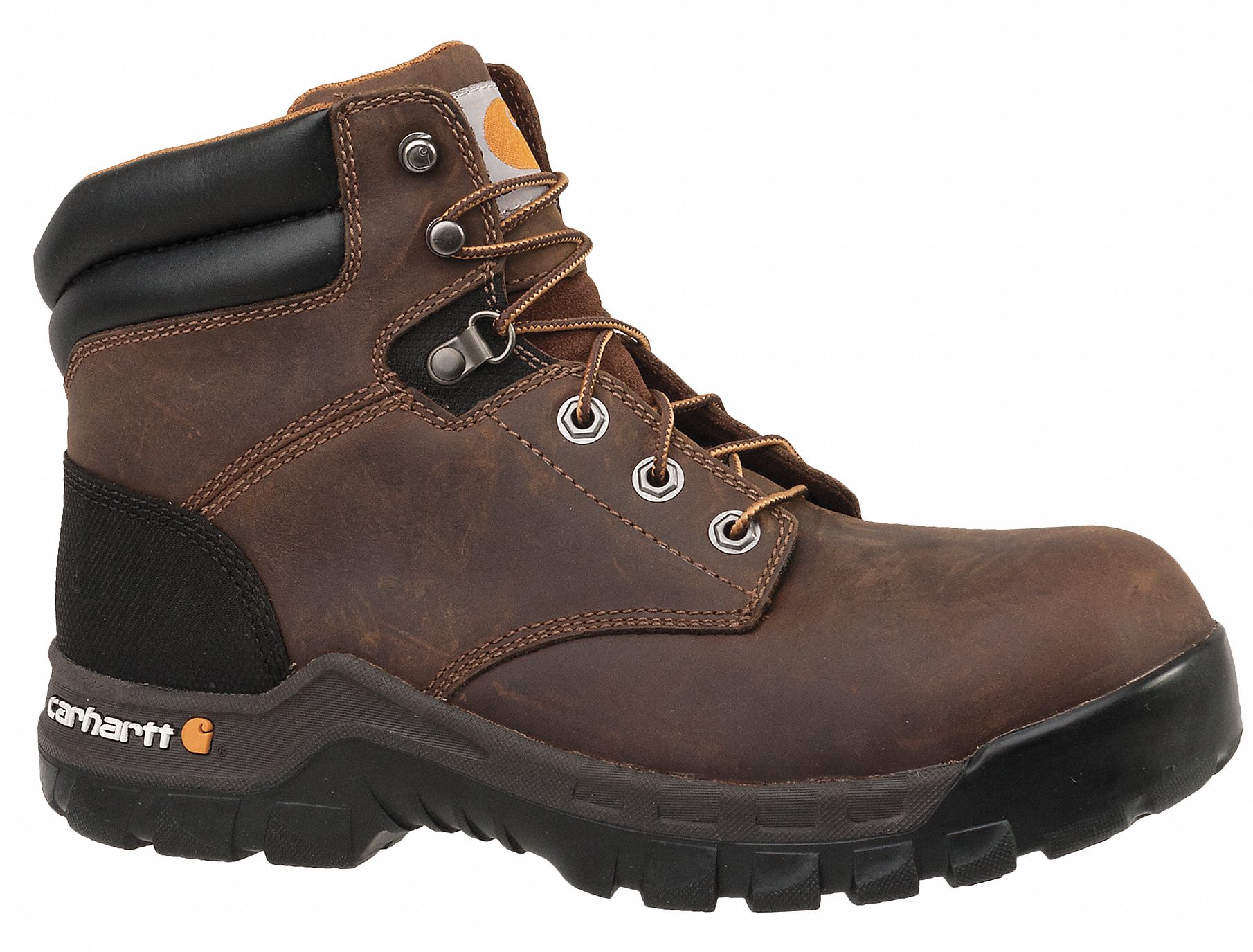 CARHARTT 6 in Work Boot, 91/2, Wide, Men's, Brown, Composite Toe Type, 1 PR 45C698CMF6366