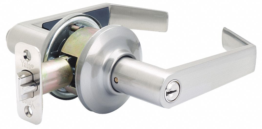 YALE Lever Lockset, Mechanical, Heavy Duty, Keyed Different, Satin