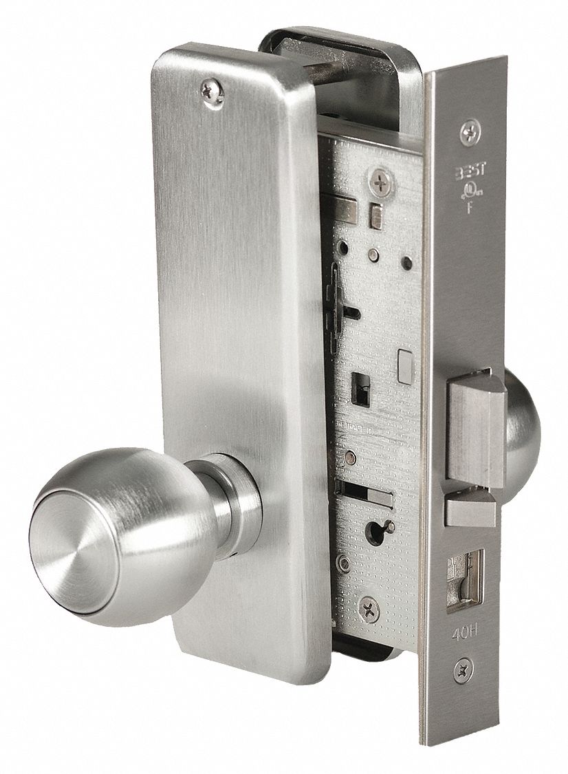 BEST Mortise Lockset, Mechanical, Different, Satin Chrome, 2 3/4 in