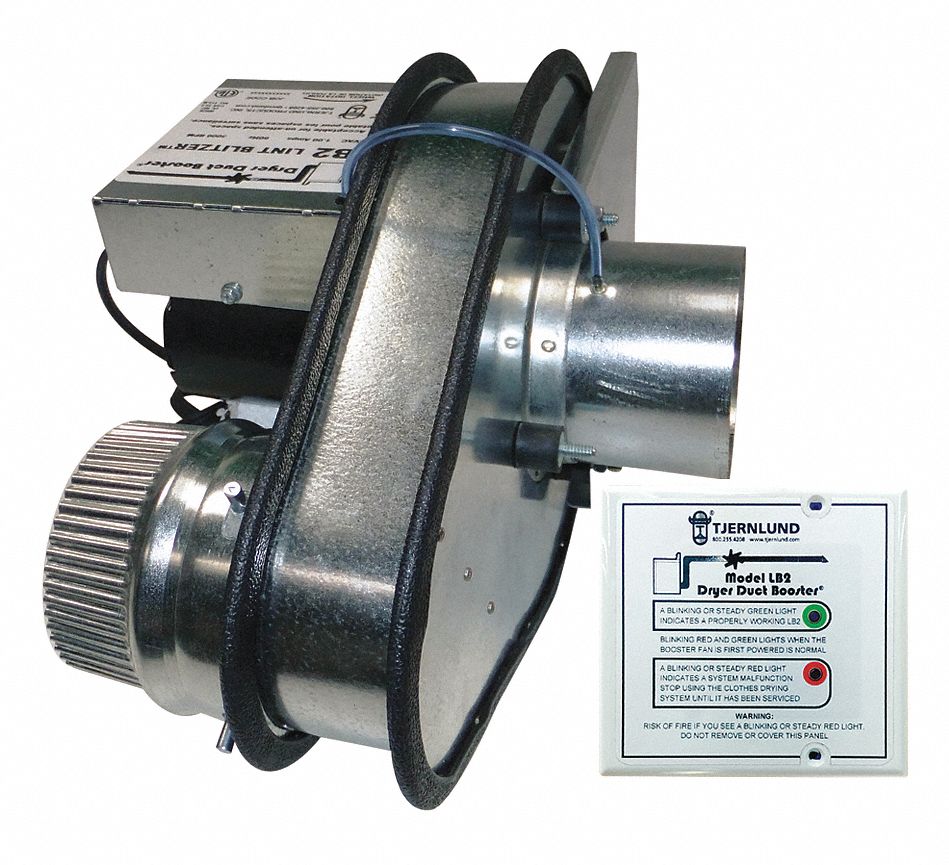 TJERNLUND Dryer Booster Duct Fan, 50 W Watts, 160 cfm CFM 0.000In