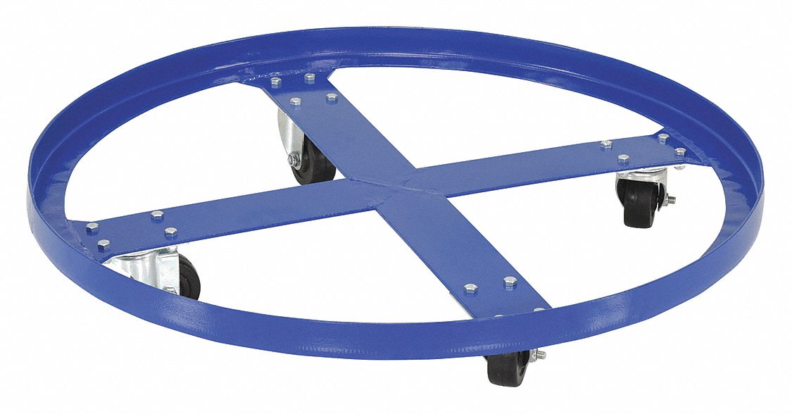 GRAINGER APPROVED CrossBrace Drum Dolly with Support Ring 900 lb Load