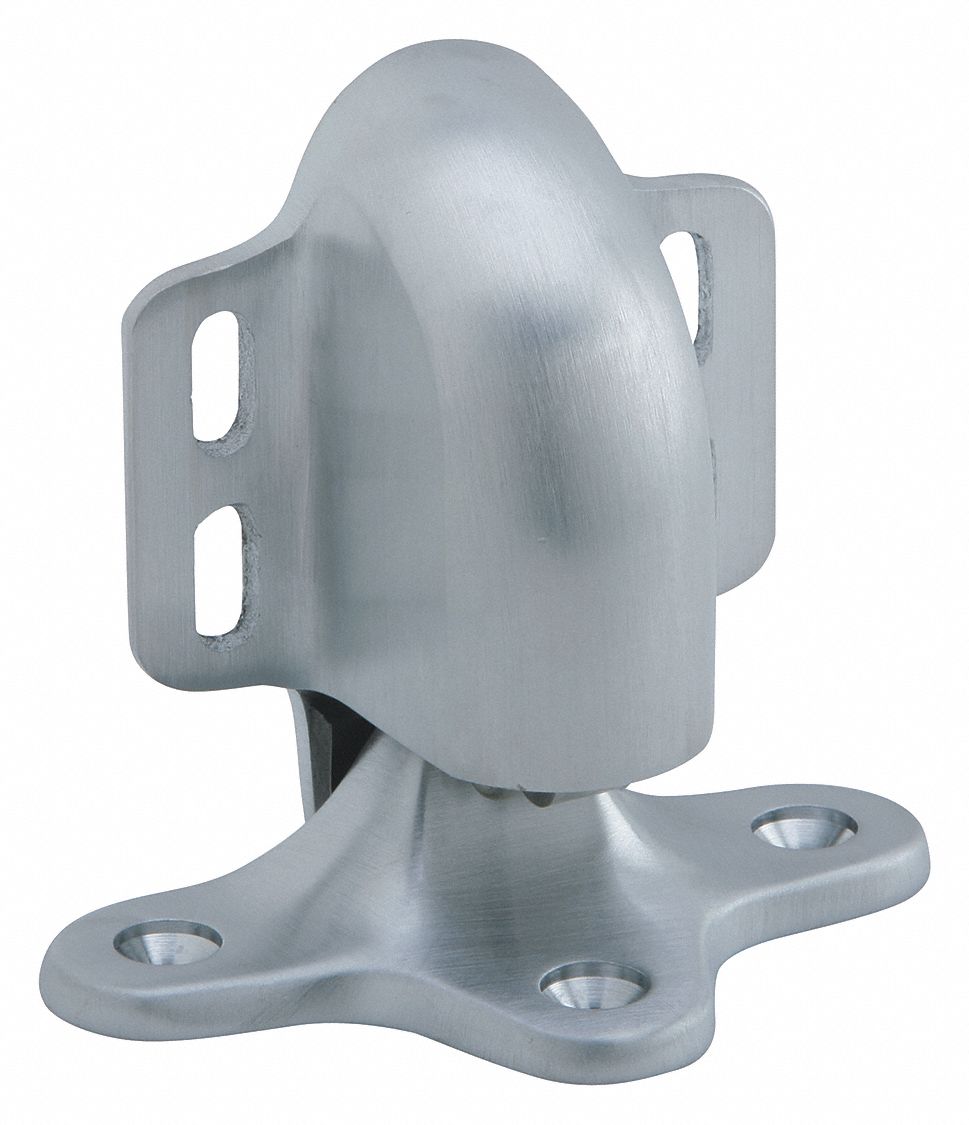 IVES Door Stop, Floor Mount, Satin Chrome Finish, 1 1/2 in Projection