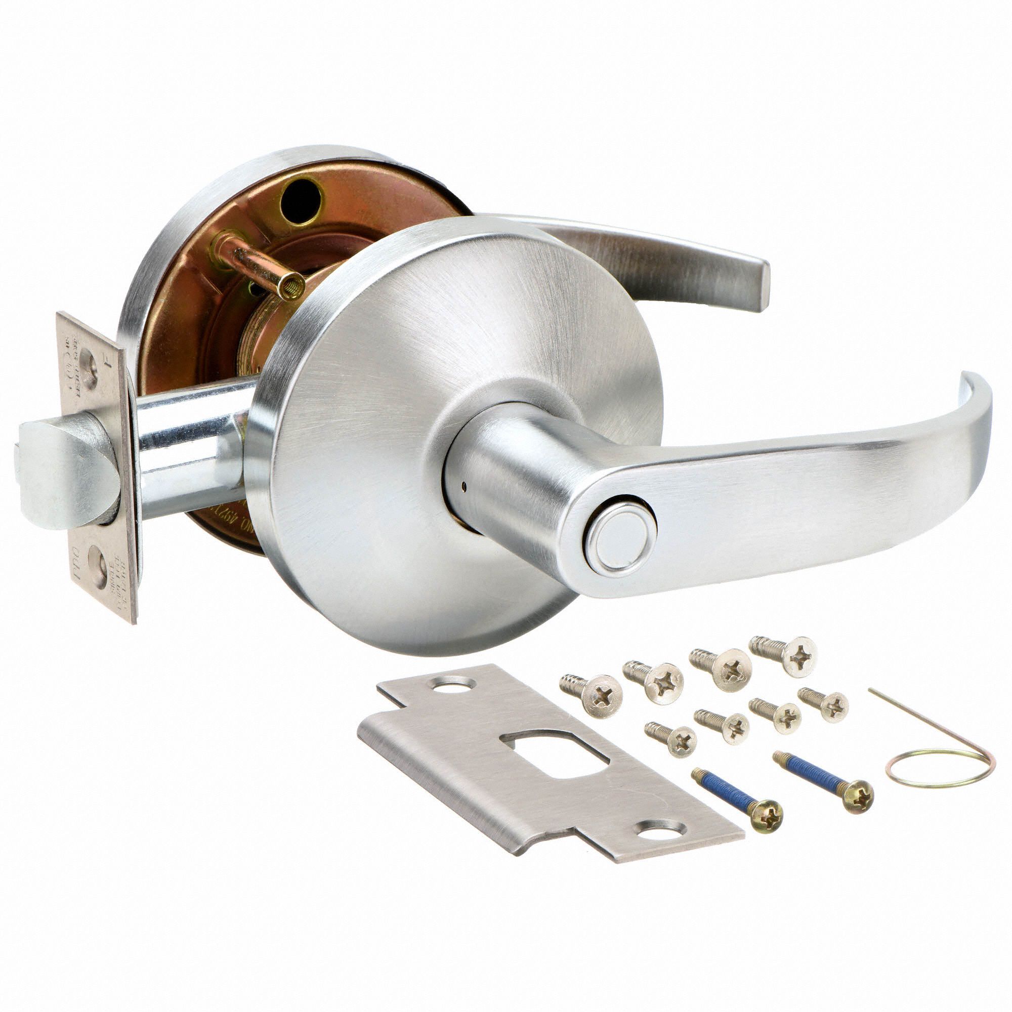 FALCON Door Lever Lockset, Mechanical, Light Duty, Satin Chrome