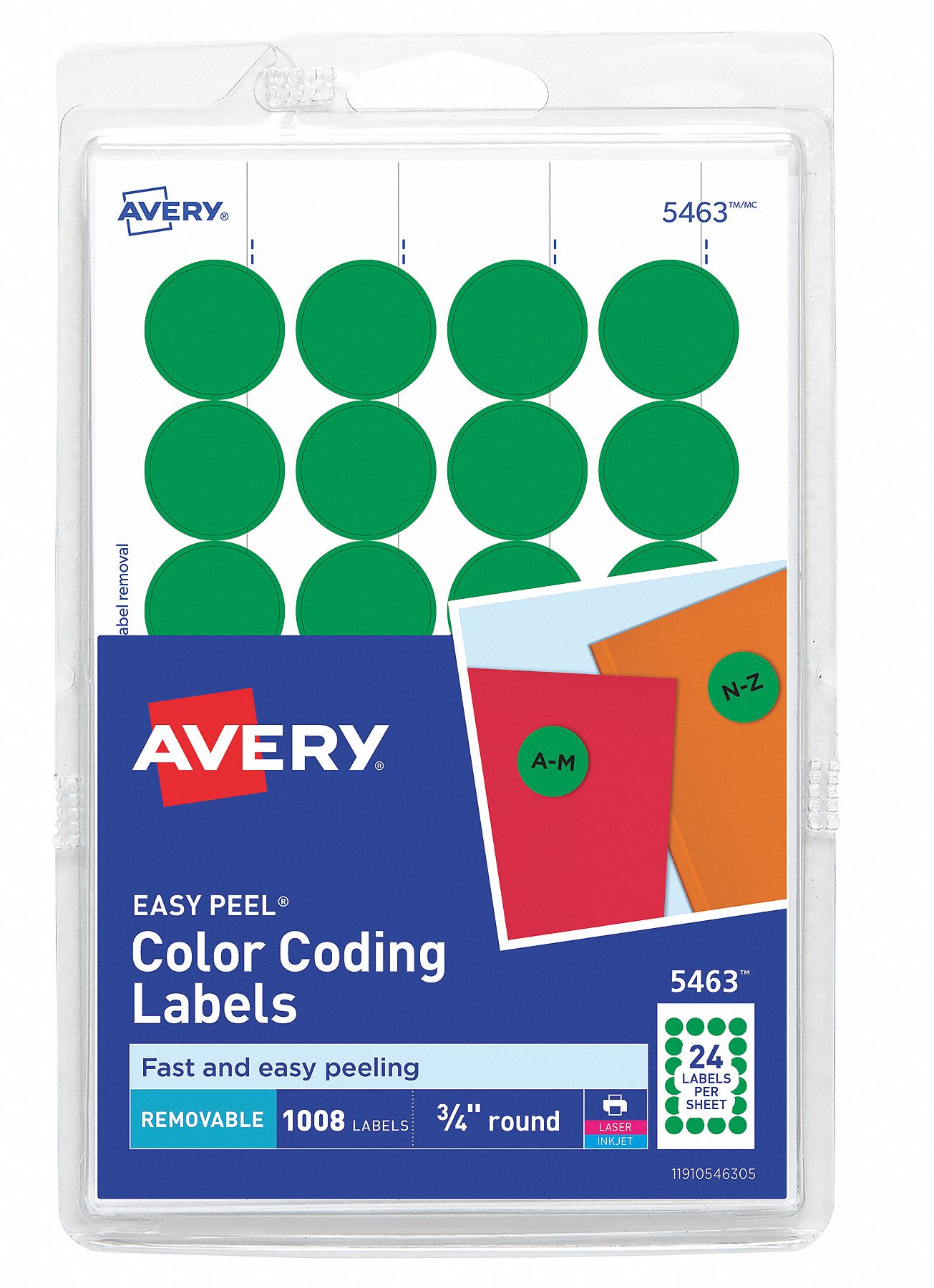 AVERY Laser/Inkjet Label, Label Height 3/4 in, Label Width 3/4 in