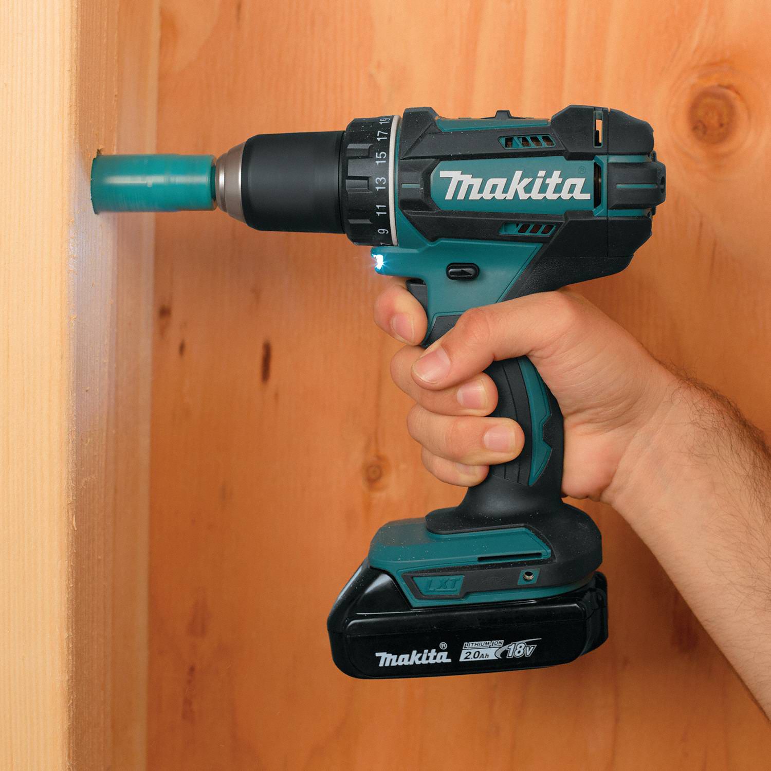 MAKITA Cordless Drill/Driver Kit, Cordless, 0 inlb to 480 inlb, 1/2 in Chuck Size 45FE24