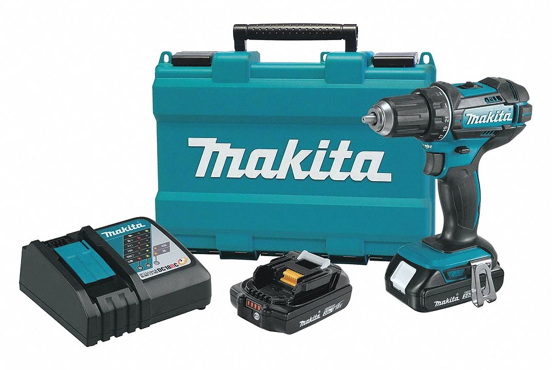MAKITA Cordless Drill/Driver Kit, Cordless, 0 inlb to 480 inlb, 1/2