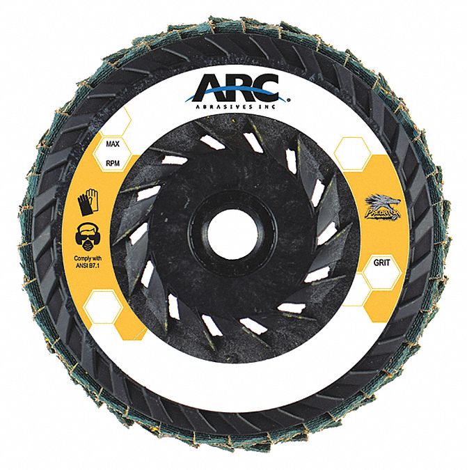 ARC ABRASIVES, Type 29, 4 1/2 in x 5/8"11, Flap Disc 45GF7971