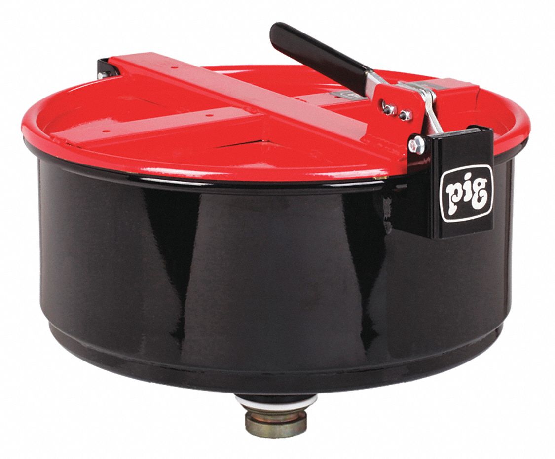 PIG Drum Funnel, Overall Capacity 5.5 gal, Spout OD 1 in, Spout Length
