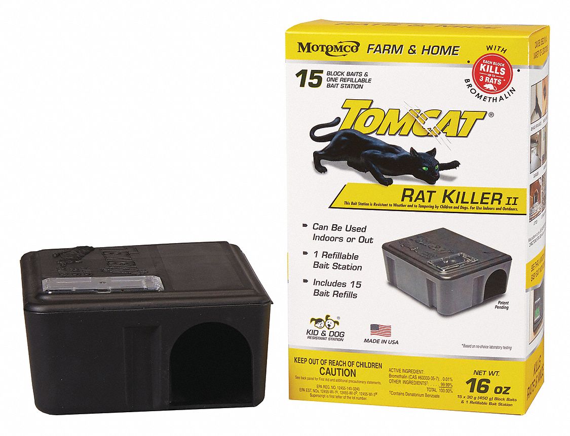 TOMCAT Rodent Station, Bait Box, Black 45GP7122814 Grainger