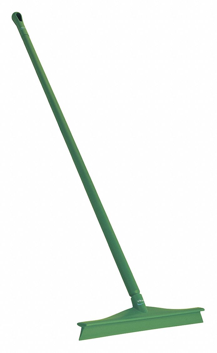 VIKAN 20 inW Straight Rubber Floor Squeegee With Handle, Green 45GP76