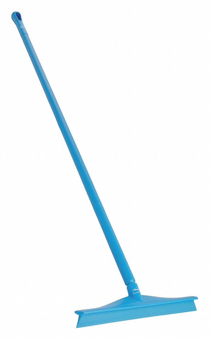 VIKAN 20 inW Straight Rubber Floor Squeegee With Handle, Blue 45GP77