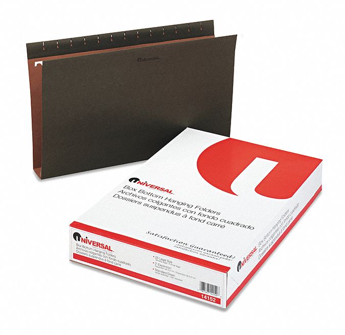 UNIVERSAL ONE File Folders, 2in. Box Bottom, Legal, PK25 45HD03