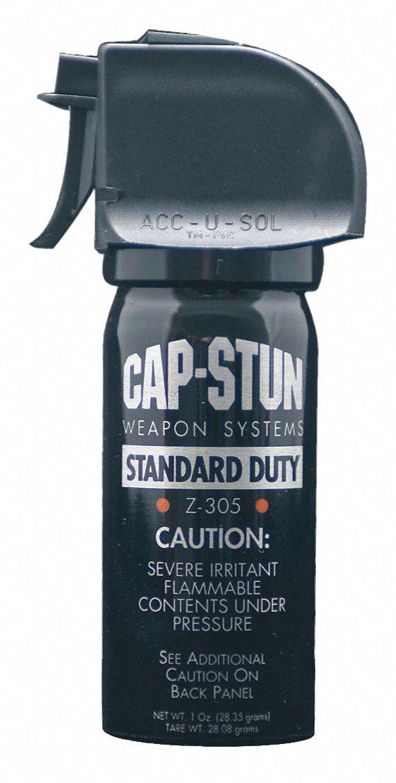 CAPSTUN Pepper Spray, Black, 1 oz., 4.4 in. H 45KP56Z305 Grainger