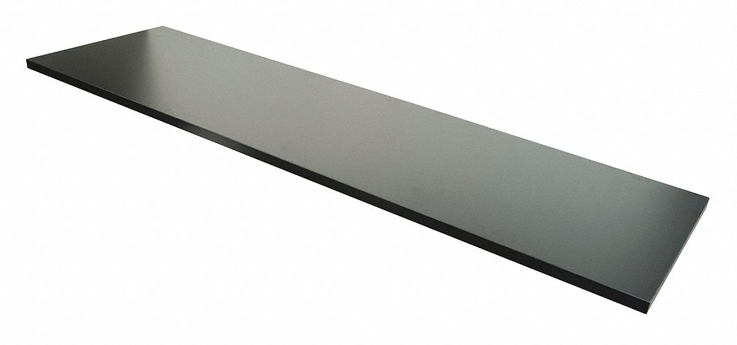 ECONOCO Melamine Shelf, Matte Finish, Black, 14 inW x 48 inD x 1/2 inH