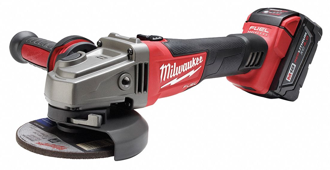 MILWAUKEE Cordless, Cordless Angle Grinder Kit, 5 in Wheel Diameter