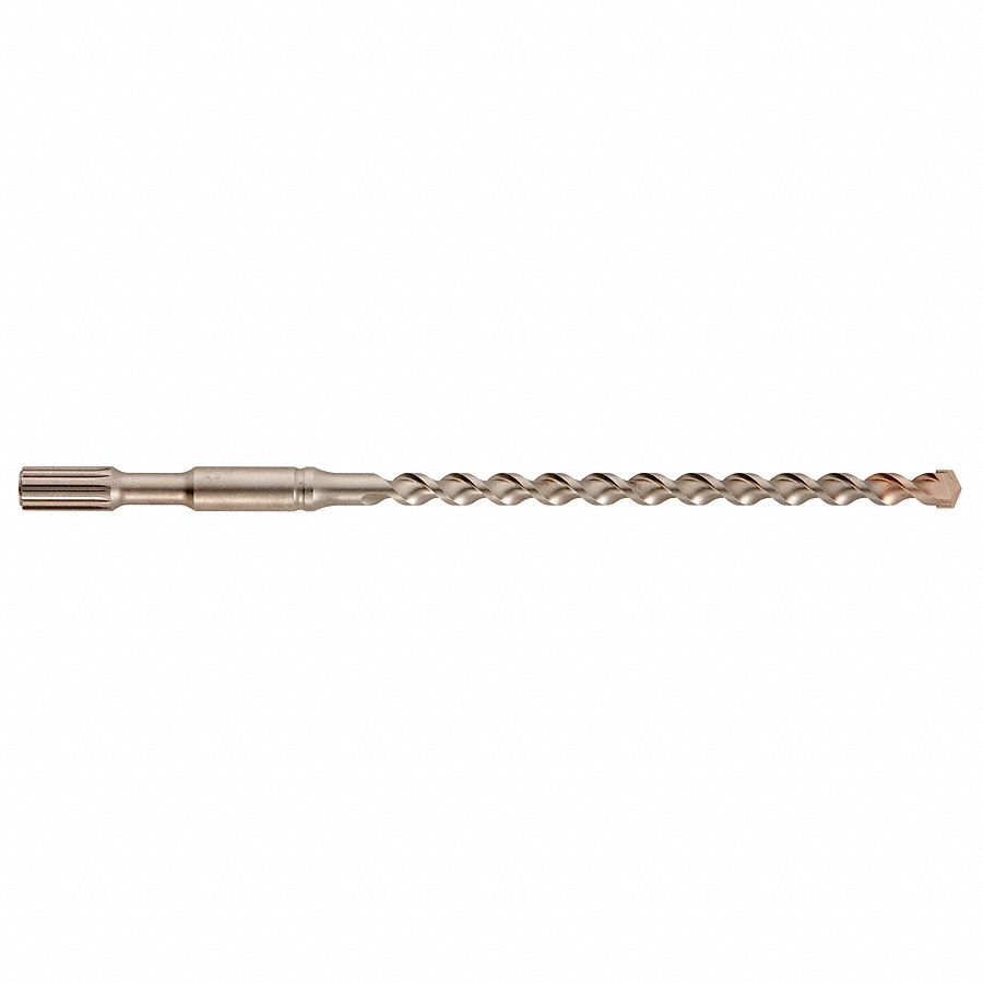MILWAUKEE Rotary Hammer Drill, Spline, 1/2 in, Carbide, 22 in Overall