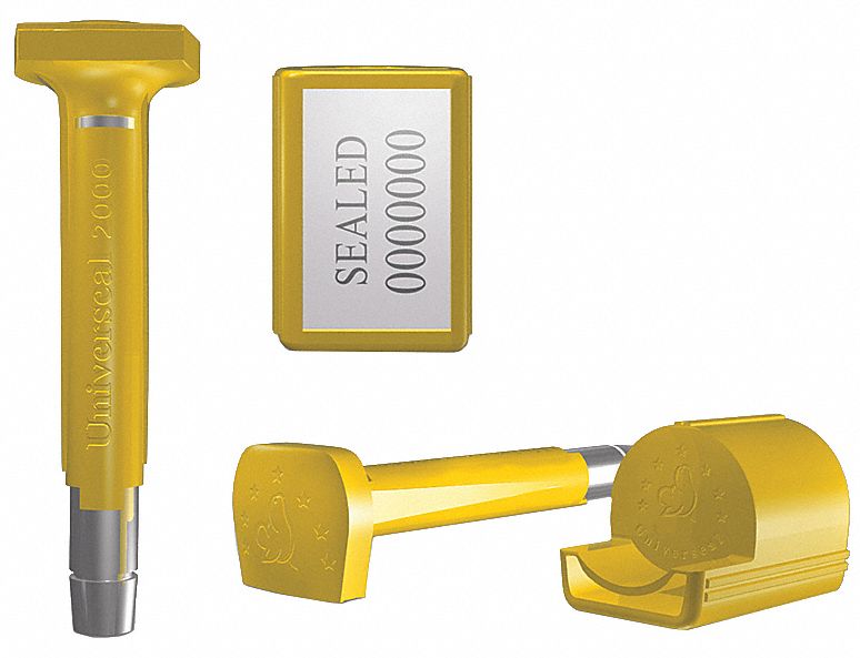 UNIVERSEAL Bolt Seals, Steel, Yellow, 2 1/4 in, 50 PK 45LH34SHL