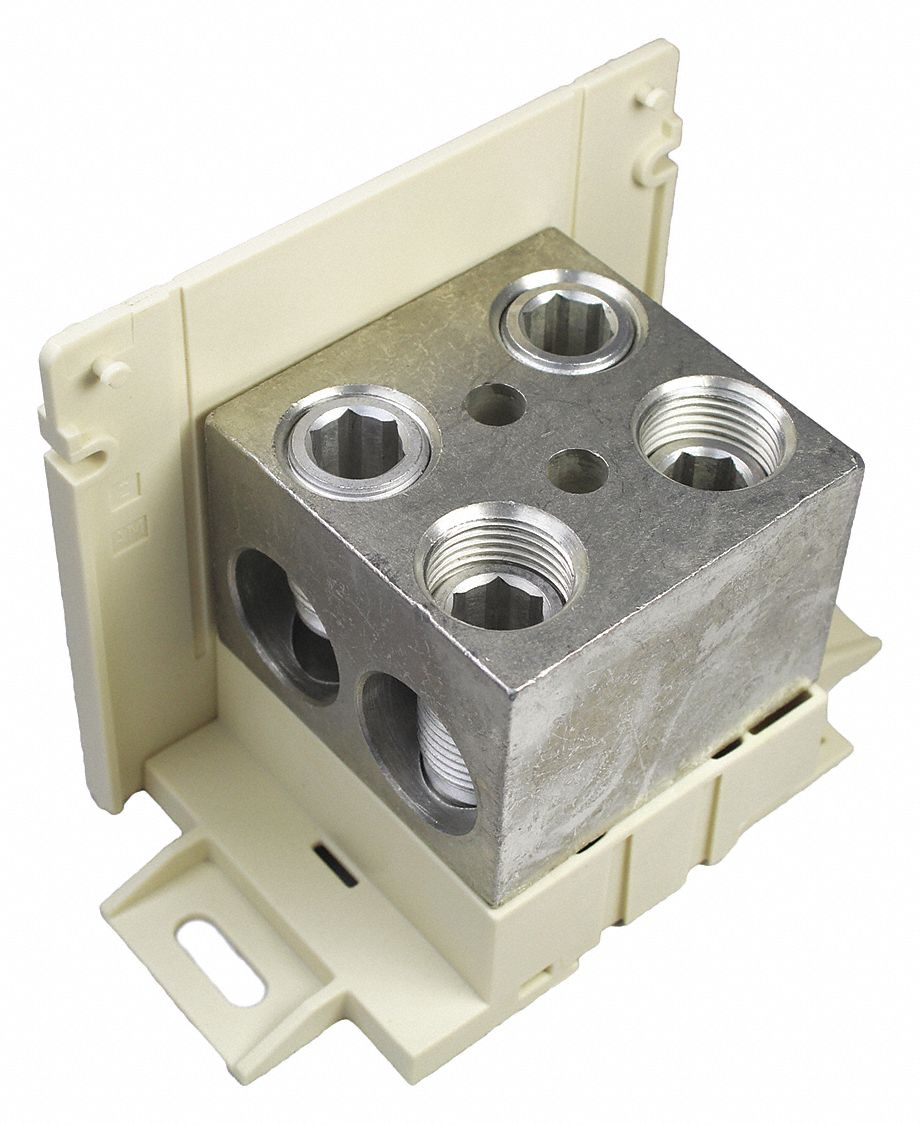 BURNDY, 1 Poles, DINRail/Surface Mount, Power Distribution Block