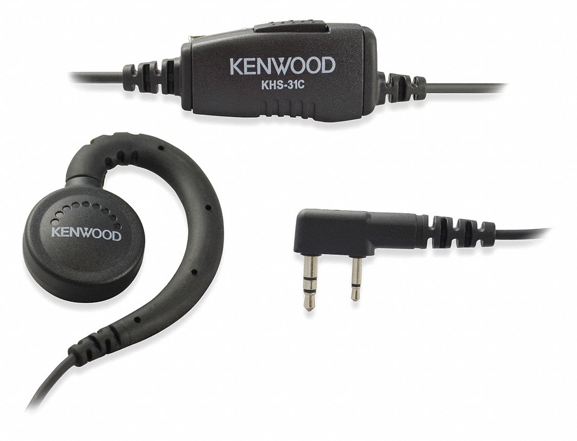 KENWOOD, Fits Kenwood, Ear Hook, Earpiece 45LW59KHS31C Grainger