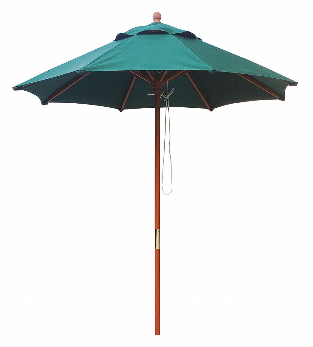 7 ft, Forest Green, Market Umbrella 45MV5745MV57 Grainger