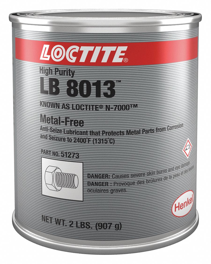 LOCTITE Nuclear Grade AntiSeize, 2 lb, Can, NonMetallic, Paste, LB 8013, 20°F, 2,400 °F