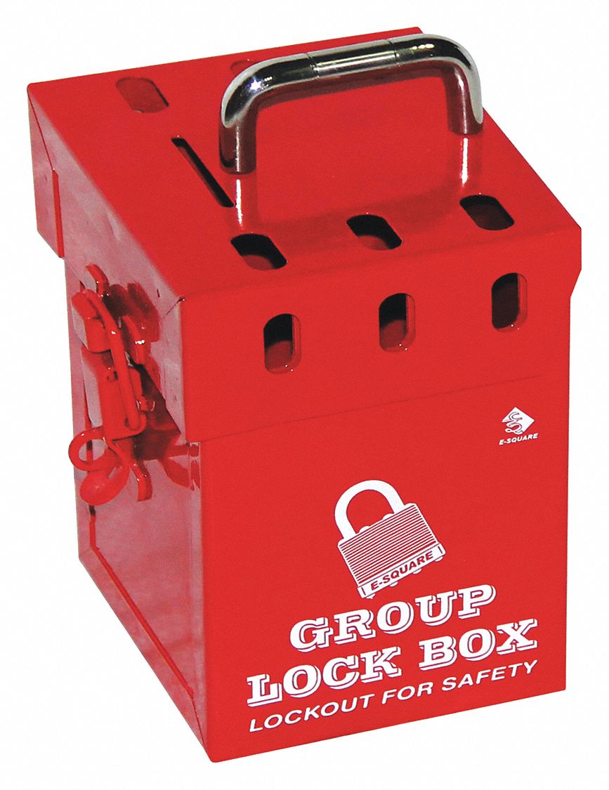 ZING Red Steel Group Lockout Box, Max. Number of Padlocks 6, 6 in x 4