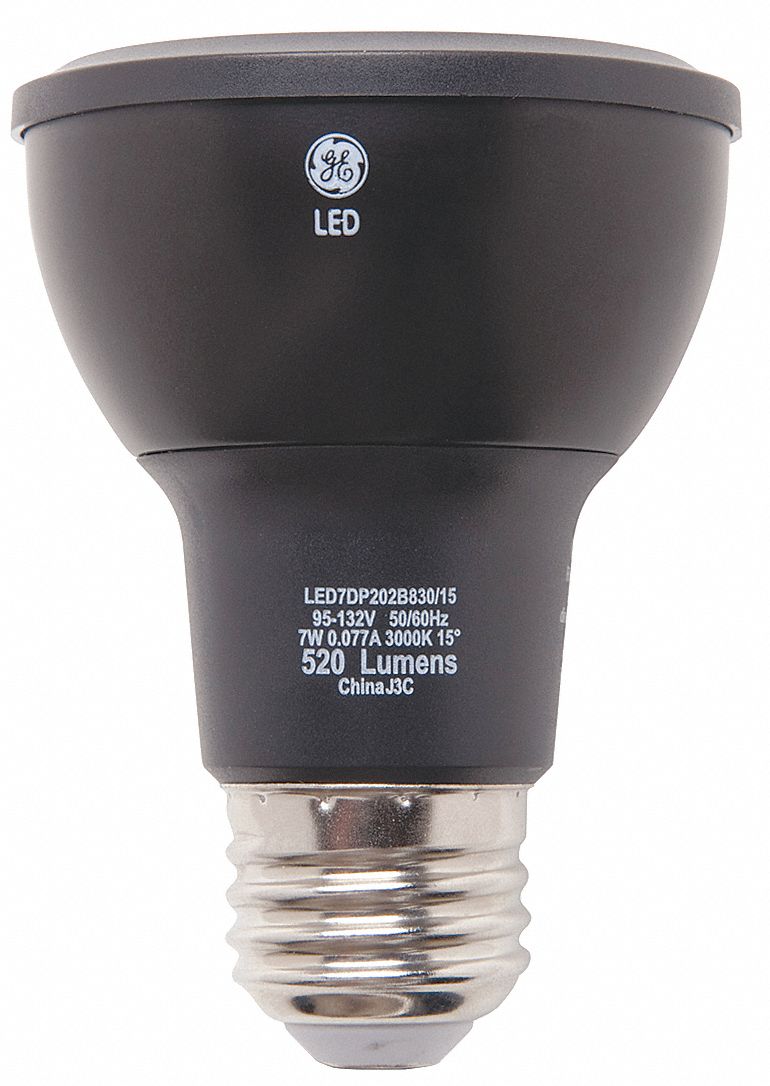 GE CURRENT LED Bulb, PAR20, Medium Screw (E26), 3,000 K, 520 lm, 7W