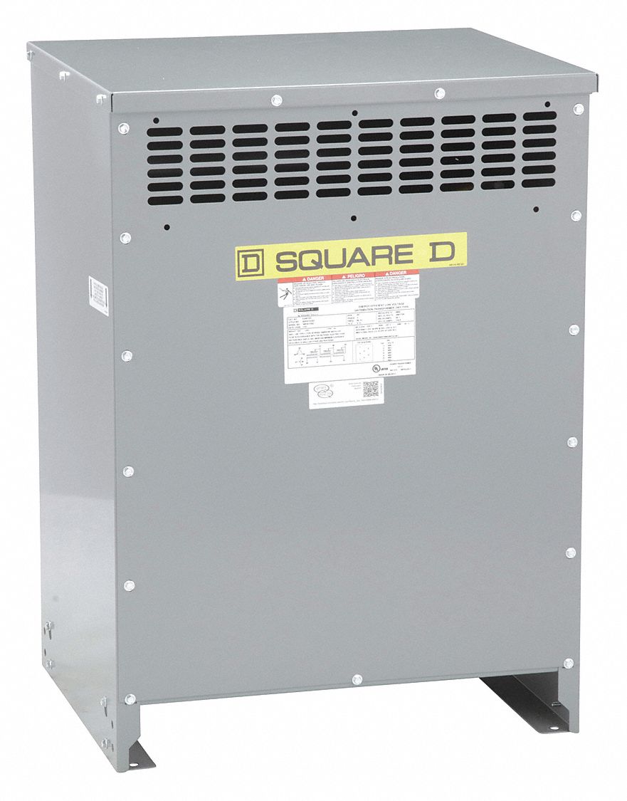 SQUARE D 45kVA Three Phase Transformer, Input Voltage 480VAC Delta